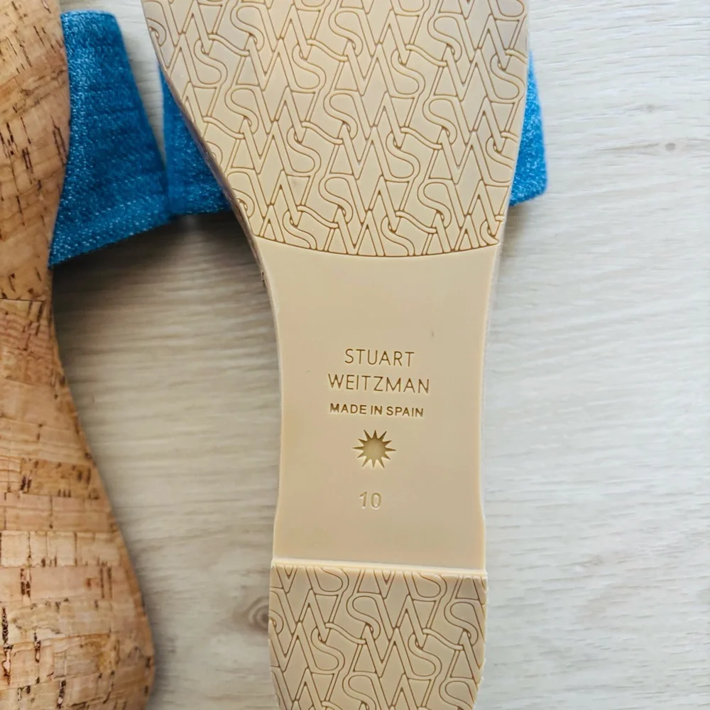 Stuart Weitzman Blue‎ Wedge Sandals - Picture 8 of 9